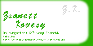 zsanett kovesy business card